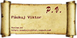 Páskuj Viktor névjegykártya